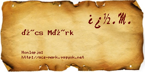 Ács Márk névjegykártya
